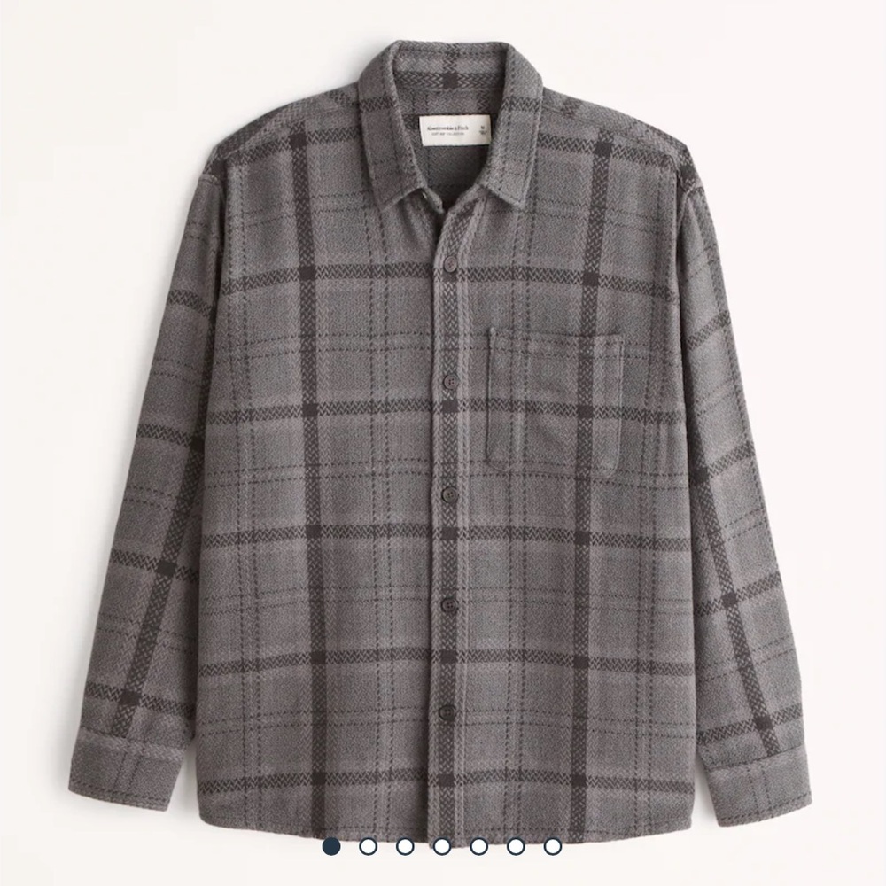 BRAND NEW (NWT) Grey Abercrombie & Fitch Plaid Flannel